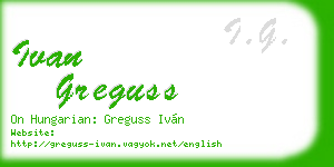ivan greguss business card